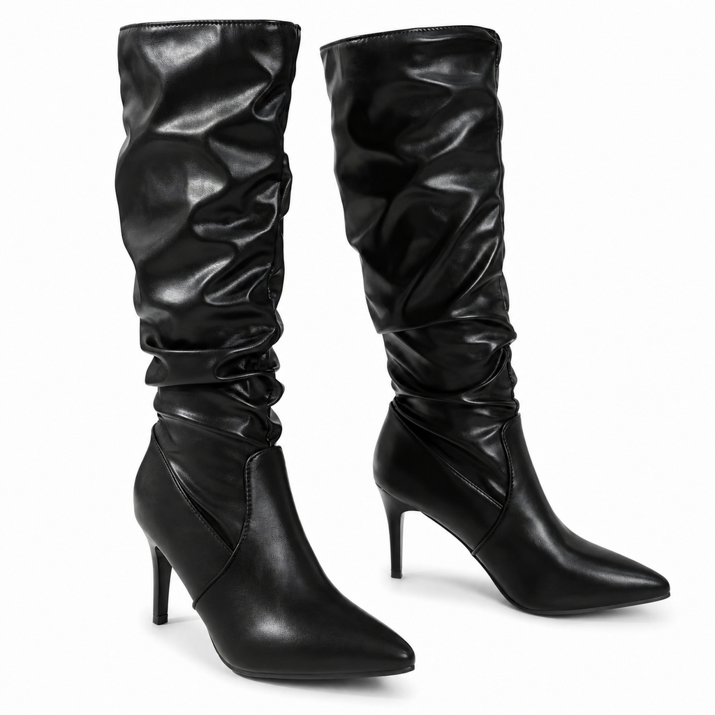 Bottes Femme Mollets Larges en Cuir - LOUISA