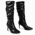 Bottes Femme Mollets Larges en Cuir - LOUISA