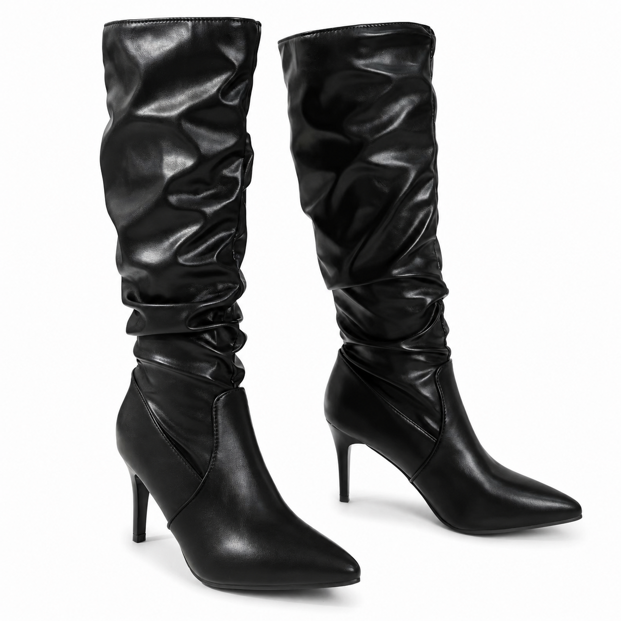 Bottes Femme Mollets Larges en Cuir - LOUISA
