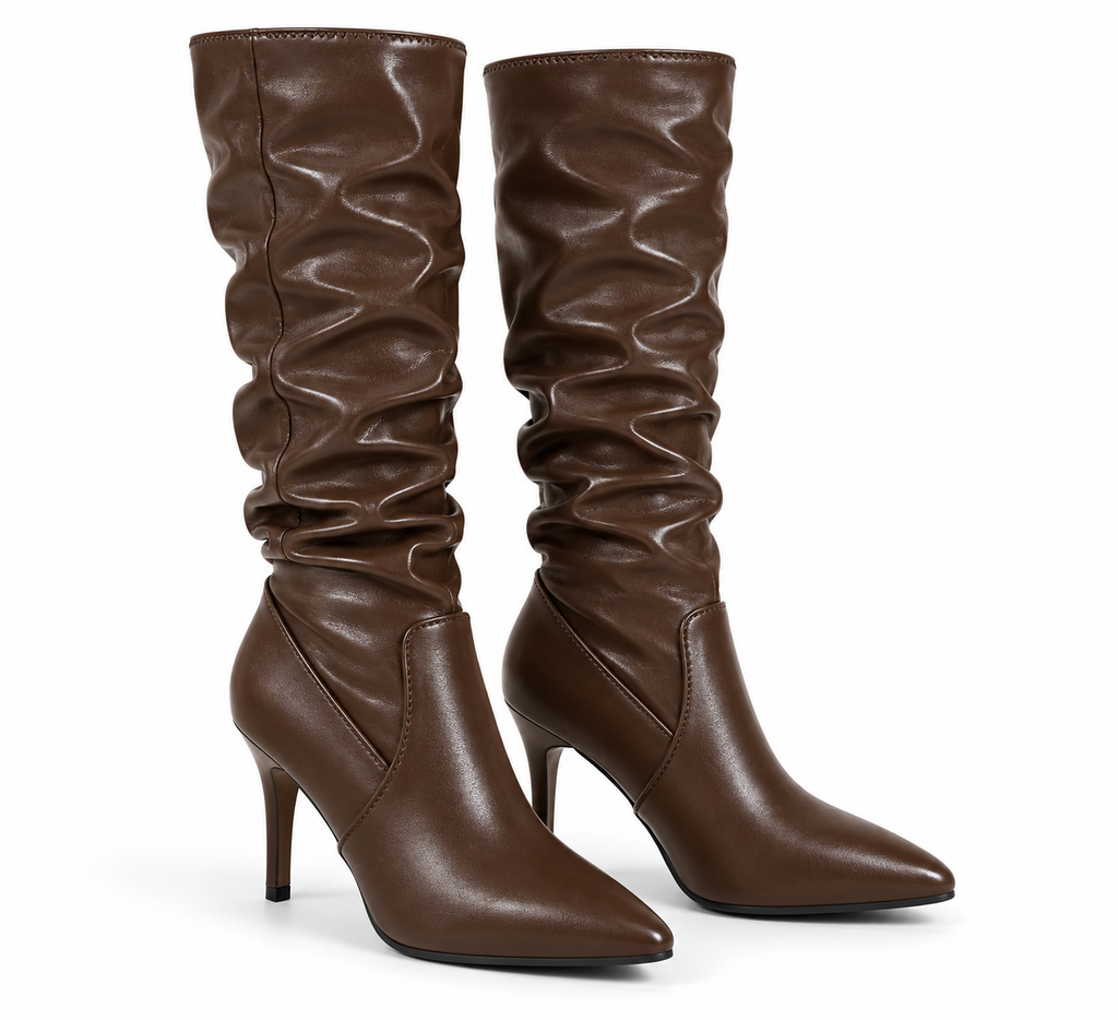 Bottes Femme Mollets Larges en Cuir - LOUISA