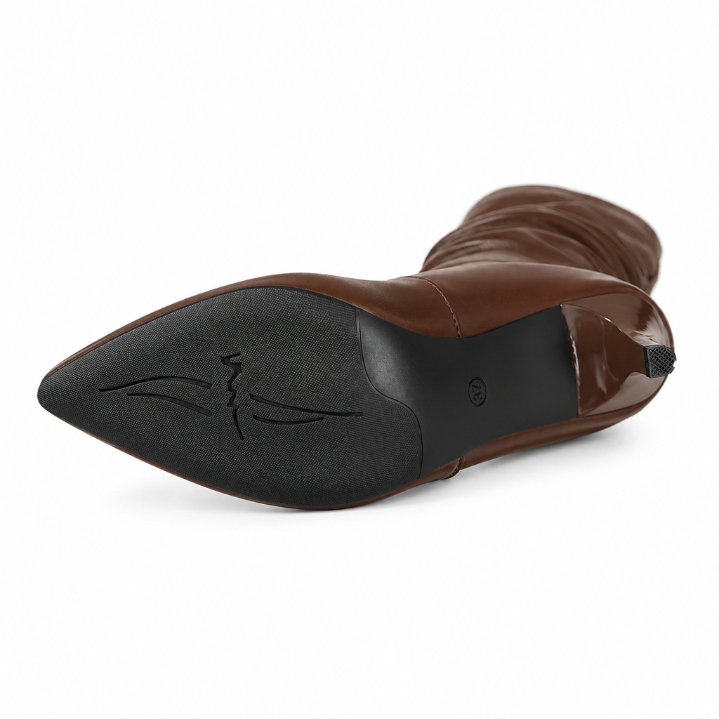 Bottes Femme Mollets Larges en Cuir - LOUISA