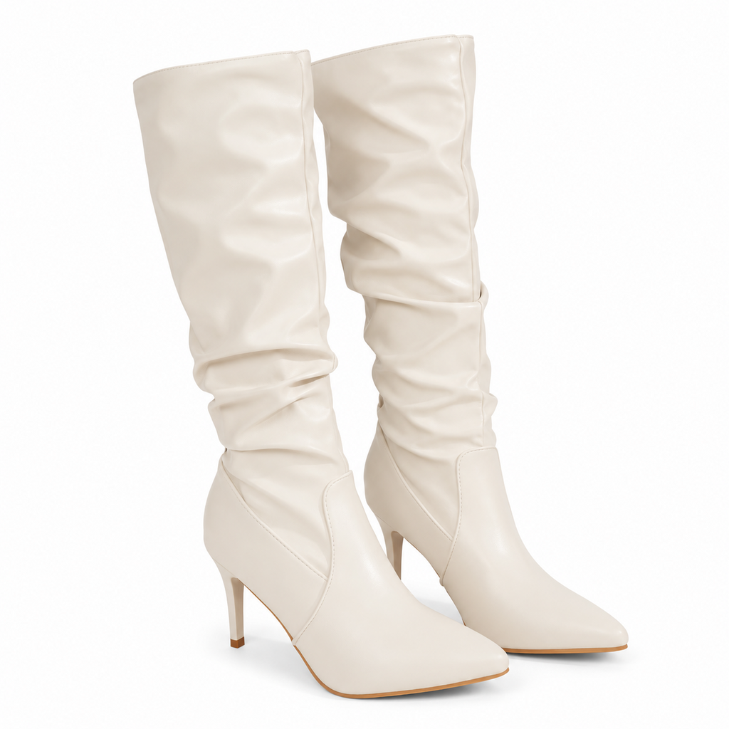 Bottes Femme Mollets Larges en Cuir - LOUISA