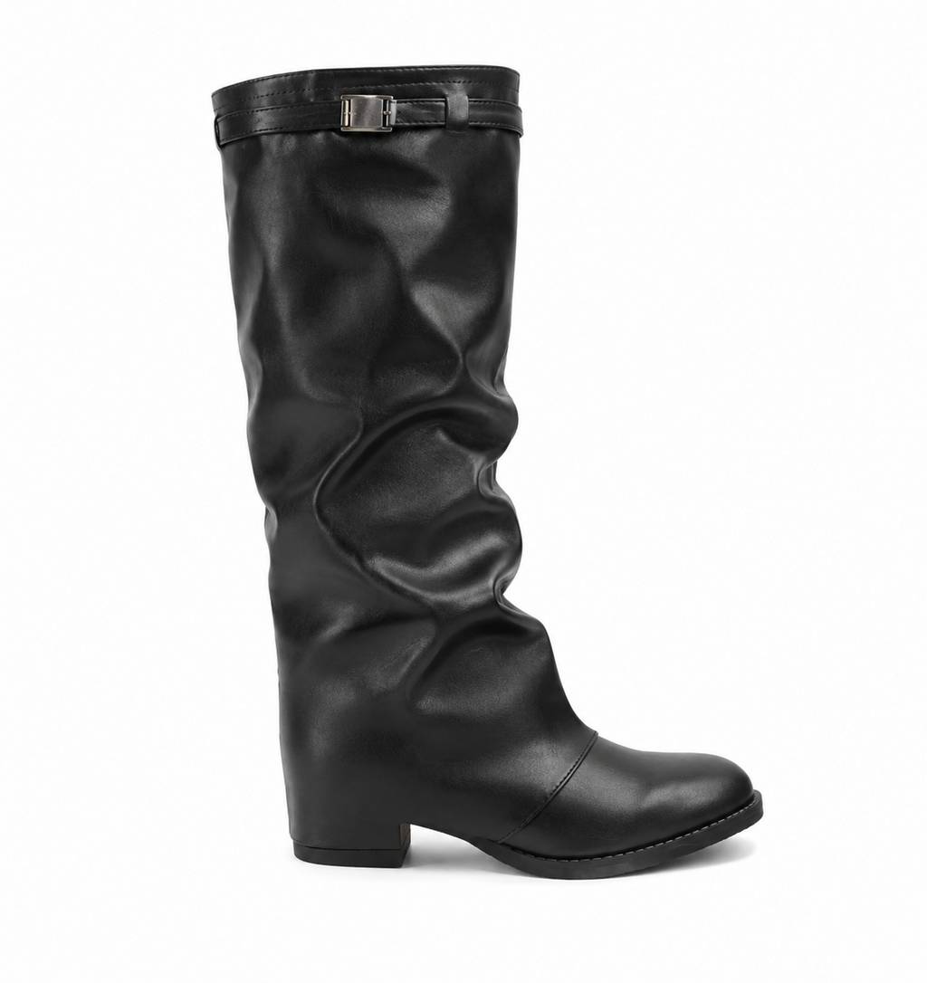 Bottes Femme Mollets Larges en Cuir - LYANA