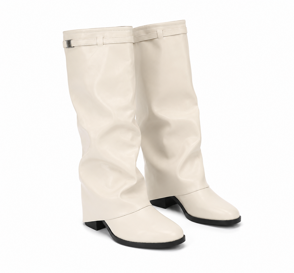 Bottes Femme Mollets Larges en Cuir - LYANA