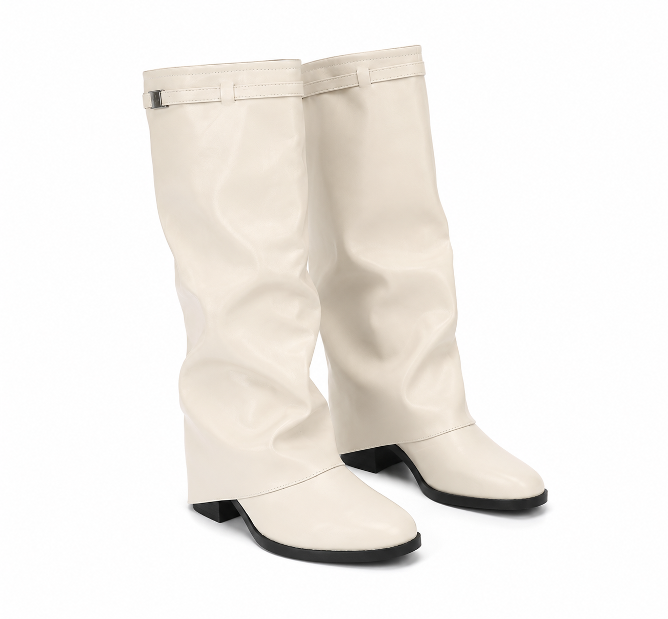 Bottes Femme Mollets Larges en Cuir - LYANA