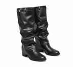 Bottes Femme Mollets Larges en Cuir - LYANA