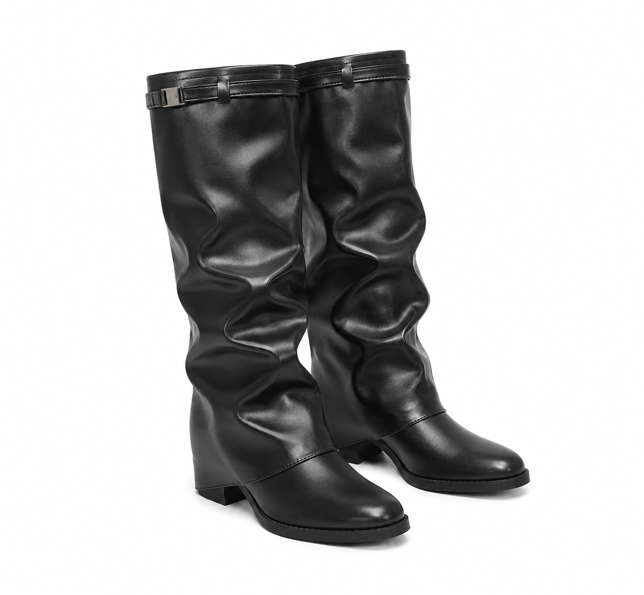 Bottes Femme Mollets Larges en Cuir - LYANA