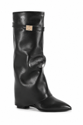 Bottes Femme Mollets Larges en Cuir - MARIA
