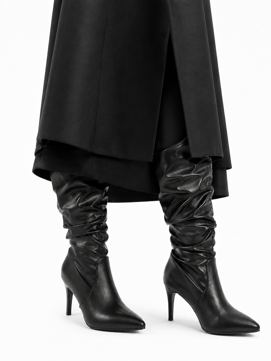 Bottes Femme Mollets Larges en Cuir - LOUISA