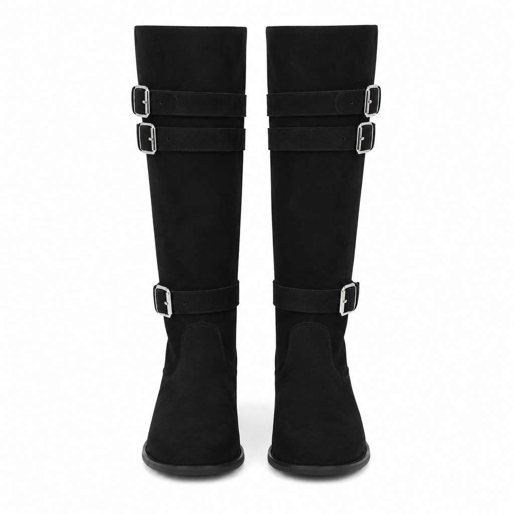 Bottes Femme Mollets Large en Daim - Amalia