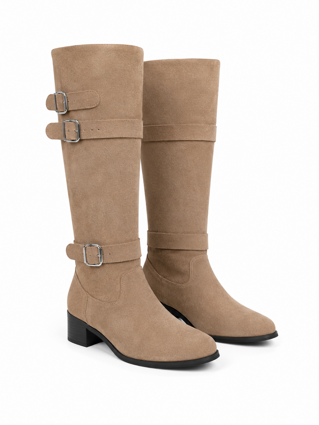 Bottes Femme Mollets Large en Daim - Amalia
