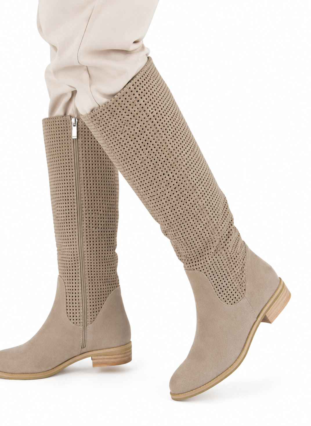 Bottes Femme Mollets Large en Daim - Celeste