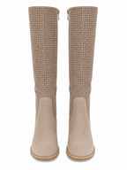Bottes Femme Mollets Large en Daim - Celeste