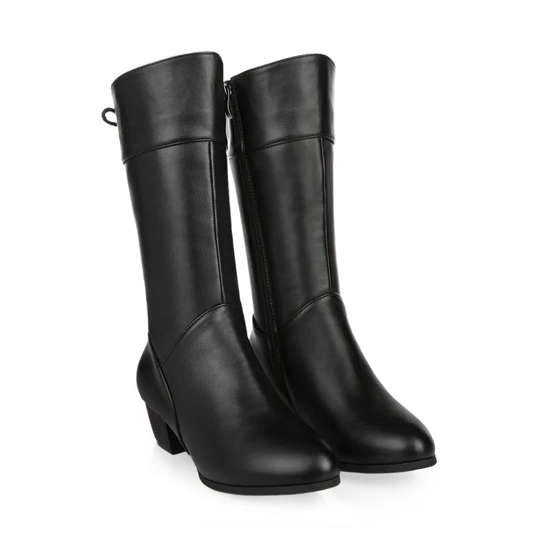 Bottes Femme Mi Mollet en Cuir - LYA